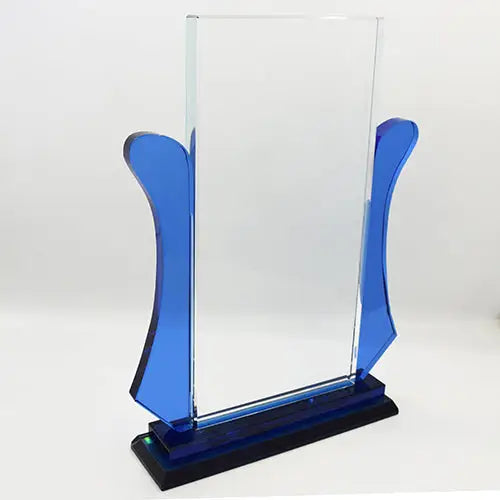 Crystal Award with Blue Edges