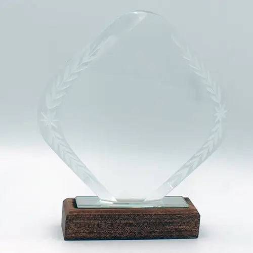 Crystal Shield with Wooden Base 