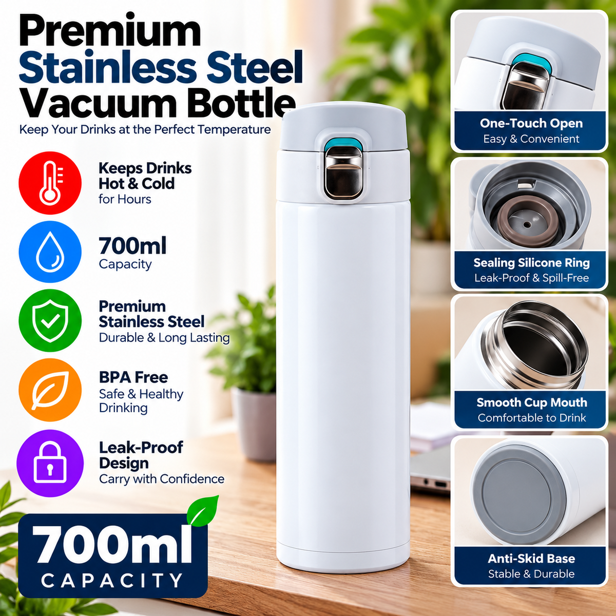 SS Sports Bottle UN-122-White