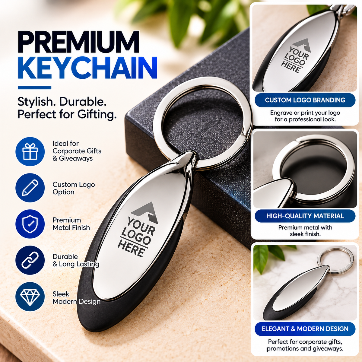 Plain Oval Keyring