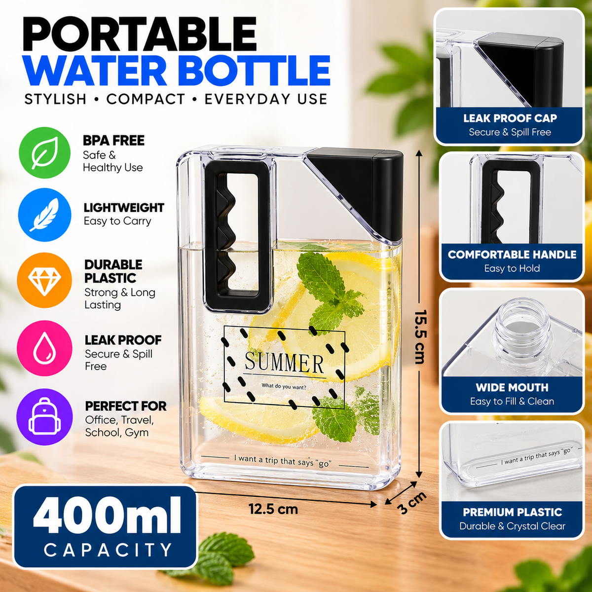 A11-400- Transparent Book Bottle