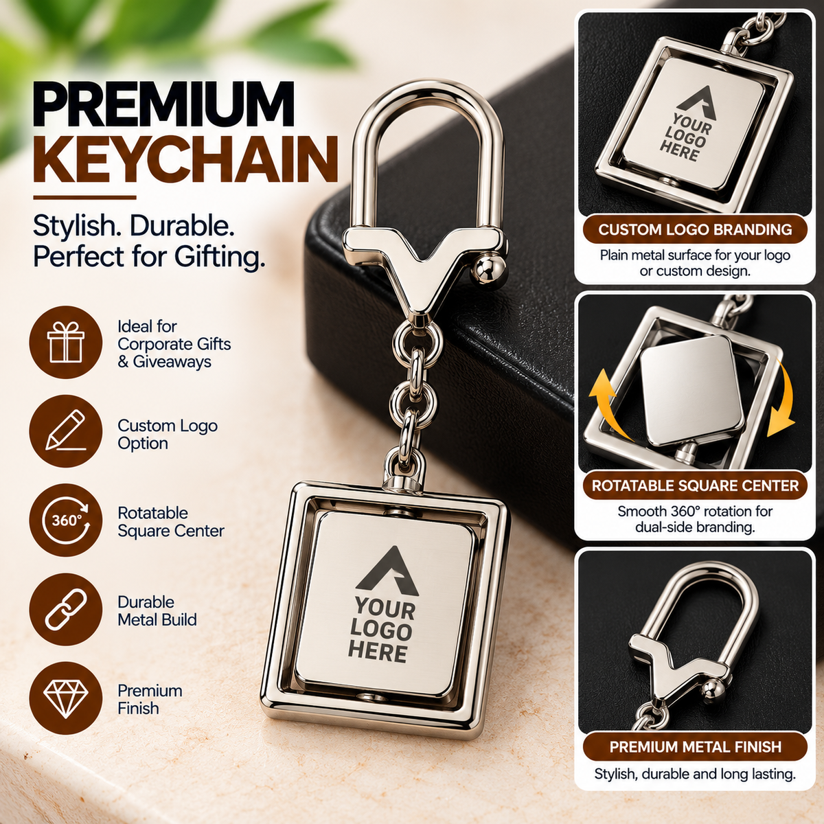 Square Mirror Keychain