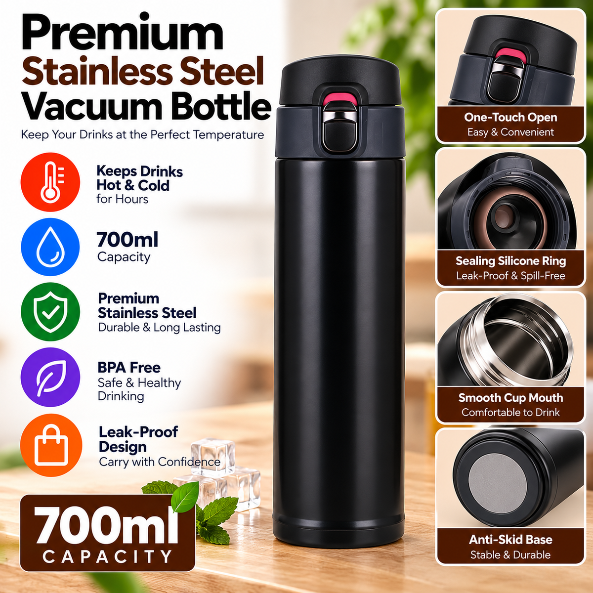 UN-122-Black Steel Bottle