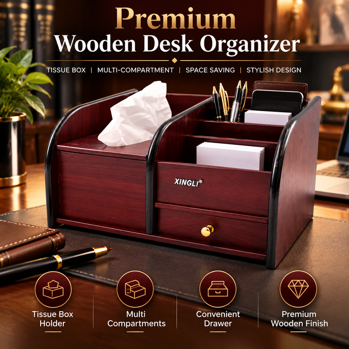 Wooden Desk Organizer-X-5082-2