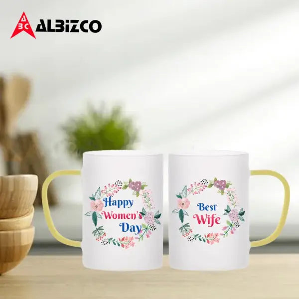 Frosted Glass Mug - Women’s Day Special - Best Wife / gold -