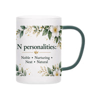 Custom Letter N Floral Initial Frosted Glass Mug with Gift Box
