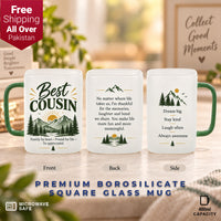 Best Cousin Premium Borosilicate Square Glass Mug - 400ml