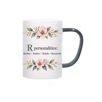 Custom Letter R Floral Initial Frosted Glass Mug with Gift Box