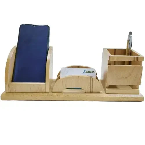 WTO-010-Wooden Table Organizer + Mobile Holder + Card holder