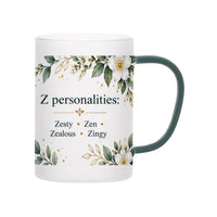 Custom Letter Z Floral Initial Frosted Glass Mug with Gift Box